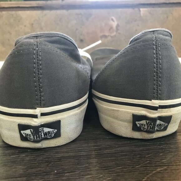 Vans Authentic Gray Canvas Low Top Sneakers Men’s 11.5 Skate Casual Shoes - Picture 5 of 6